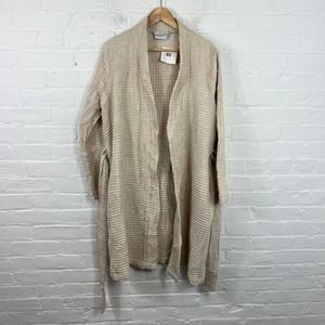 Parachute Women's Tie Waist Casual Bathrobe Stretch Long Sleeve Cream Size M